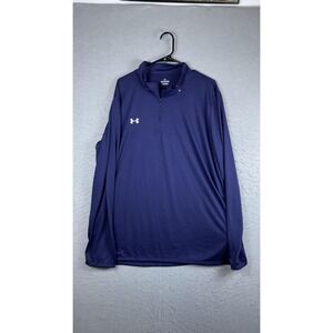 Under Armour Team Tech Pullover Mens 2XL Blue 1/4 Zip Long Sleeve Athletic Top